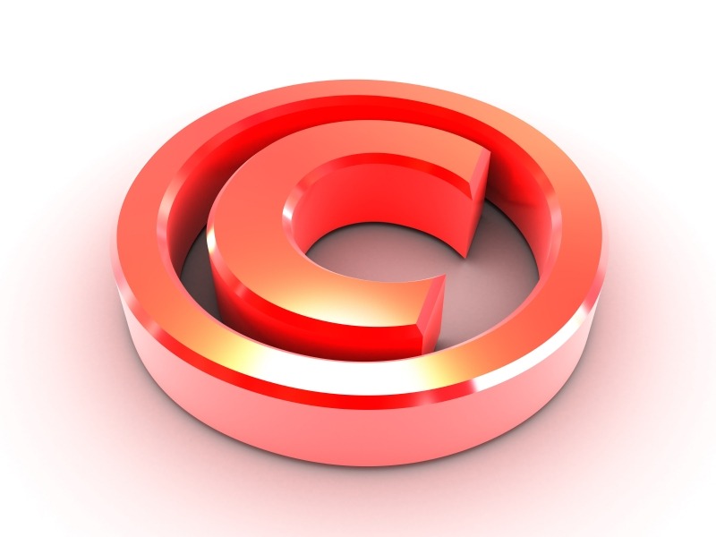 Copyright sign. 3d render.